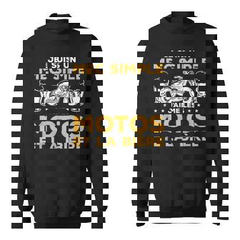 Je Suis Un Mec Simple J'aime Les Moto Et La Bière Sweater e - Cadeauxyz