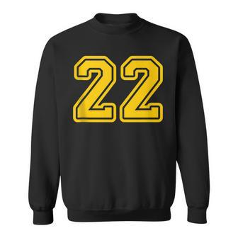 Jersey 22 Golden Yellow Sports Team Jersey Number 22 Sweatshirt - Monsterry