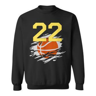Jersey 22 Yellow Golden Basketball Team Number 22 Sweatshirt - Monsterry UK