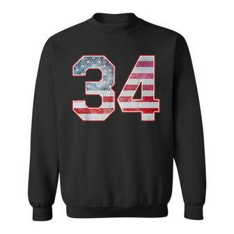 Jersey Player Number 34 Personalized Sports American Flag Sweatshirt - Monsterry DE