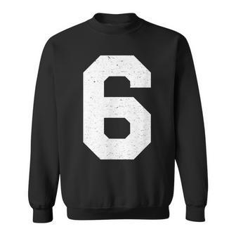 Jersey Uniform Number 6 Block Number Six Sweatshirt - Thegiftio UK