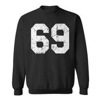 Jersey Uniform Number 69 Athletic Style Sports Back Graphic Sweatshirt - Monsterry DE