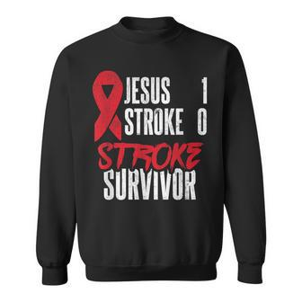 Jesus 1 Stroke 0 Stoke Awareness Stroke Survivor Sweatshirt - Monsterry