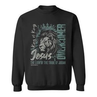 Jesus Is King Lion Of Judah Bible Faith Graphic Christian Sweatshirt | Mazezy
