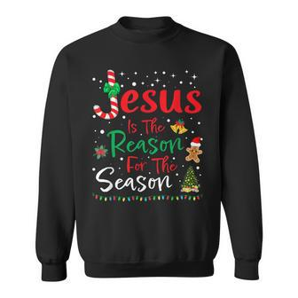 Jesus Is The Reason For The Season Christmas Family Pajamas Sweatshirt - Thegiftio UK