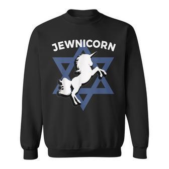 Jewnicorn Jewish Hanukkah Sweatshirt - Monsterry