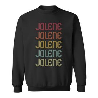 Jolene Retro Wordmark Pattern Vintage Personalized 70S Sweatshirt - Monsterry