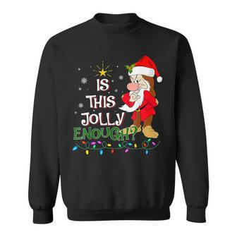 Is This Jolly Enough Grumpy Elf Pajama Christmas Lights Sweatshirt - Monsterry DE