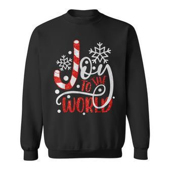 Joy To The World Snowflakes Christmas Pajama Xmas Holiday Sweatshirt - Thegiftio UK