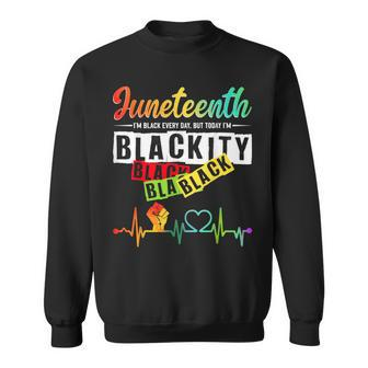 Junenth Blackity Heartbeat Black History African America Sweatshirt - Seseable