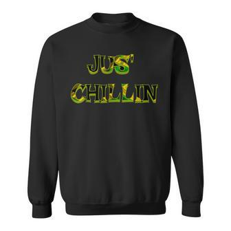 Jus Chillin Jamaican Slang Patois Jamaica Sweatshirt - Monsterry