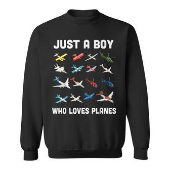 Just A Boy Who Loves Planes Sweatshirt | Seseable UK