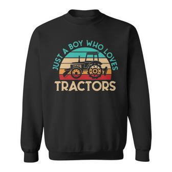 Just A Boy Who Loves Tractors Farmer Sweatshirt | Mazezy
