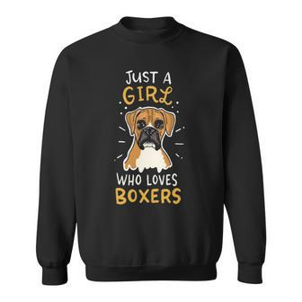 Just A Girl Who Loves Boxers Dog School Sweatshirt | Mazezy