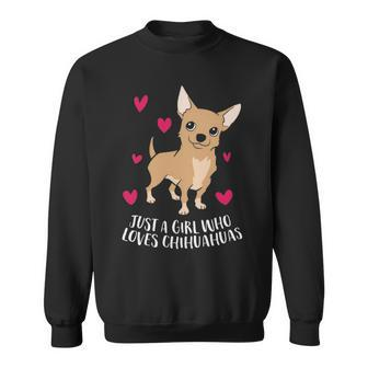 Just A Girl Who Loves Chihuahuas Cute Chihuahua Dog Girl Sweatshirt | Mazezy