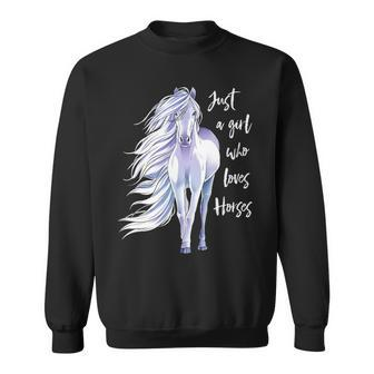 Just A Girl Who Loves Horses Horse Riding Women Sweatshirt | Mazezy DE