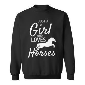 Just A Girl Who Loves Horses Riding Girls Horse Sweatshirt | Mazezy UK