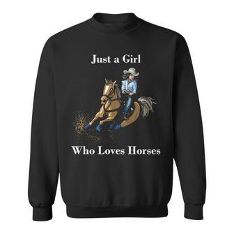 Just A Girl Who Loves Horses Western Riding Sweatshirt | Mazezy