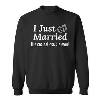 I Just Married The Coolest Couple Wedding Officiant Sweatshirt - Monsterry CA