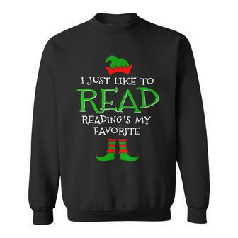 I Just Like To Read Reading's My Favorite Merry Christmas Sweatshirt | Mazezy