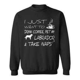 I Just Want To Drink Coffee Pet My Labrador And Take Naps Sweatshirt | Mazezy