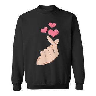 K-Pop Hand Symbol Heart K-Drama Korean Pop Music Fan Sweatshirt - Monsterry UK