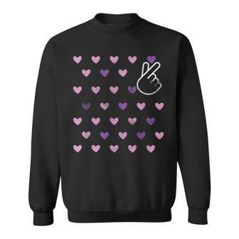 K-Pop Lover Finger Heart Shape Korean Pop Music Fan Sweatshirt - Monsterry UK