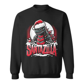 Kaiju Christmas Santazilla Japanese Monster Dinosaur Boys Sweatshirt | Mazezy
