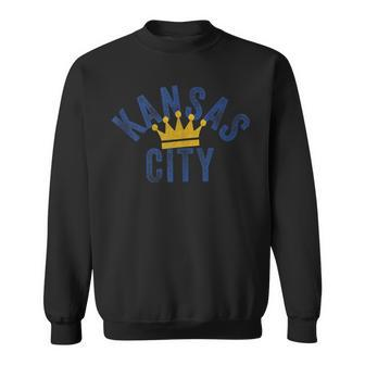 Kansas City Vintage Kc Blue & Yellow Cool Kansas City Locals Sweatshirt - Monsterry