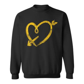 Kansas City Yellow Heart Arrow Red Kc Sweatshirt | Mazezy