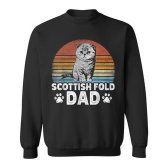 Katzenbesitzer Katzen Papa Retro Scottish Fold Dad Sweatshirt - Geschenkecke