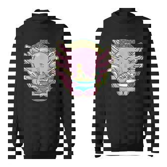 Kawaii Axolotl Ramen Fideos Anime Divertido Japonés Camiseta Camisa de entrenamiento - Regaloses
