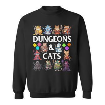 Kawaii Cat Hero D20 Dice Nerdy Rpg Gamer & Table Top Game Sweatshirt | Mazezy UK