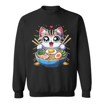 Kawaii Cat Japanese Anime Manga Cat Ramen Sweatshirt | Mazezy