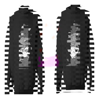 Kawaii Cat Pile Anime Asexual Pride Flag Kittens Sweatshirt - Thegiftio