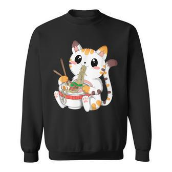 Kawaii Cat Ramen Noodles Anime Neko Japanese Manga Otaku Sweatshirt - Thegiftio UK
