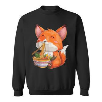 Kawaii Japanese Anime Fox Ramen Food Lovers Sweatshirt - Monsterry