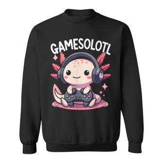 Kawaii Japanese Gamesolotl Boys Anime Manga Otaku Axolotl Sweatshirt - Monsterry