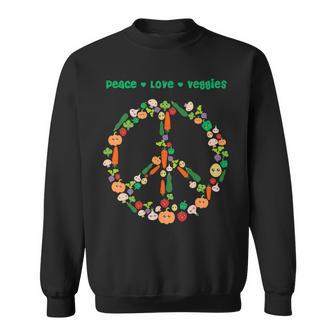 Kawaii Vegetables Peace Sign For Vegetarian Vegan Sweatshirt - Monsterry