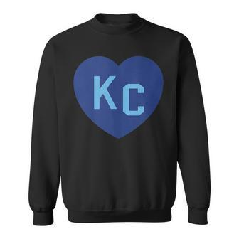 Kc Heart Kc Kansas City Kc Love Kc Powder Blue Kc 2-Letter Sweatshirt - Monsterry