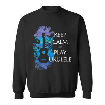 Keep Calm And Play Ukulele Tribal Colorful Sweatshirt - Monsterry UK