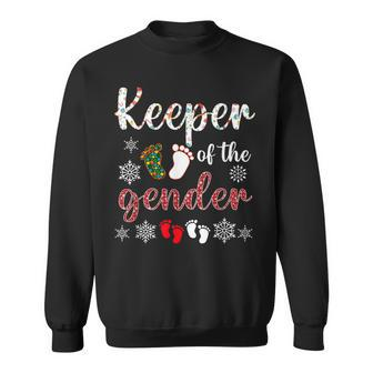 Keeper Of The Gender Reveal Baby Christmas Party Sweatshirt - Seseable