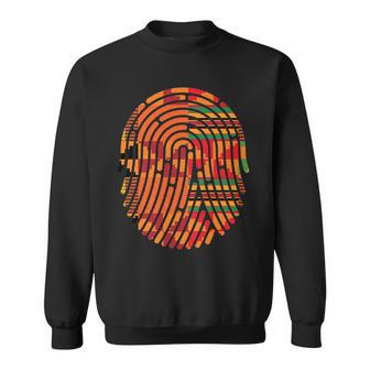 Kente Pattern African Ghana Style Fingerprint Black Pride Sweatshirt - Monsterry DE