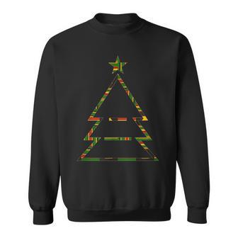 Kente Pattern Green Christmas Tree Xmas African Style Sweatshirt - Monsterry AU