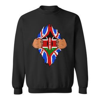 Kenyan Blood Inside Me Kenya Flag British Flag Sweatshirt - Thegiftio UK