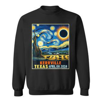 Kerrville Texas Total Solar Eclipse 2024 Starry Night Sweatshirt | Mazezy