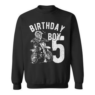 Kids 5 Years Old Kid Birthday Boy Dirt Bike Motorcycle Sweatshirt | Mazezy