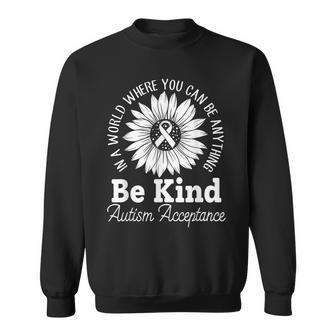 Be Kind Autism Red Instead Acceptance Not Awareness Sweatshirt - Seseable