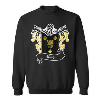 King Coat Of Arms Surname Last Name Family Crest Sweatshirt - Monsterry DE