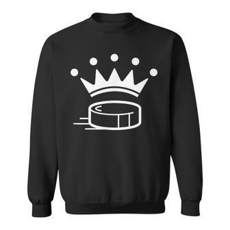 King Crown Hockey Puck For Player Coach Fan Sweatshirt - Monsterry DE